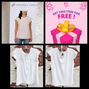 FREE ! New SMALL Adrianna Papell White Eyelet Top